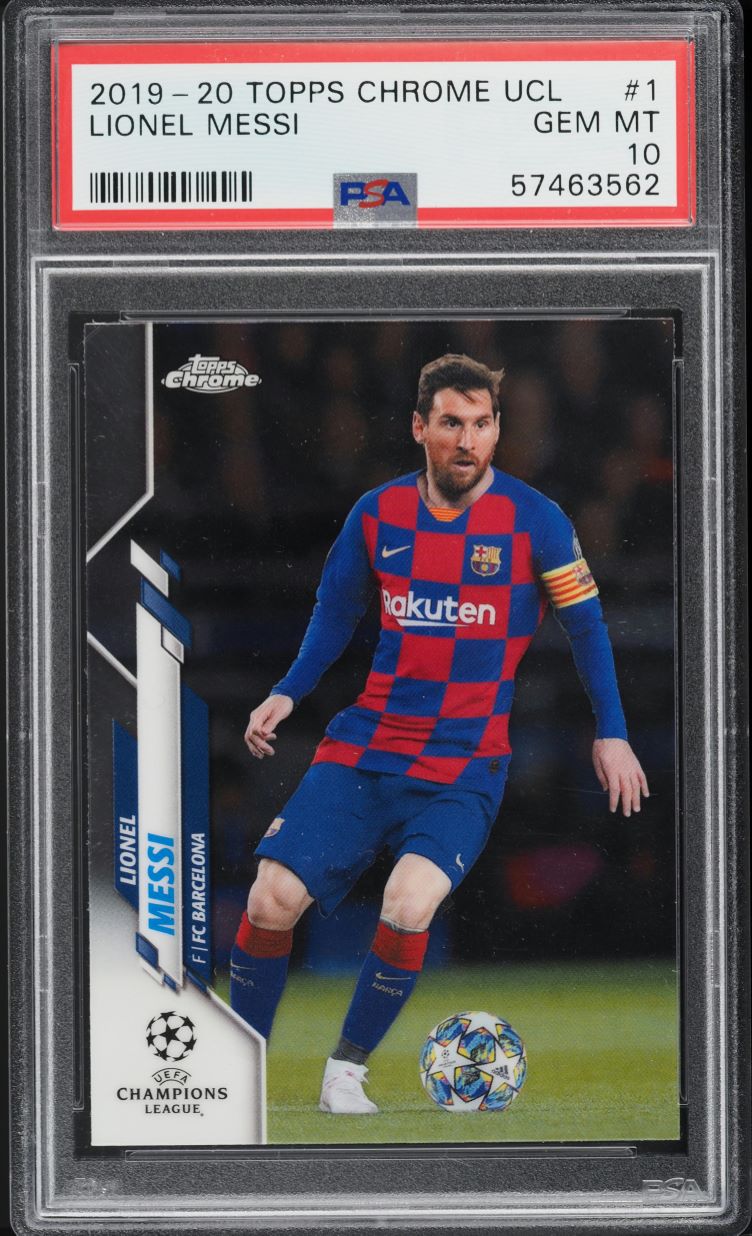 2019 Topps Chrome UEFA Champions League Lionel Messi #1 PSA 10 GEM MINT