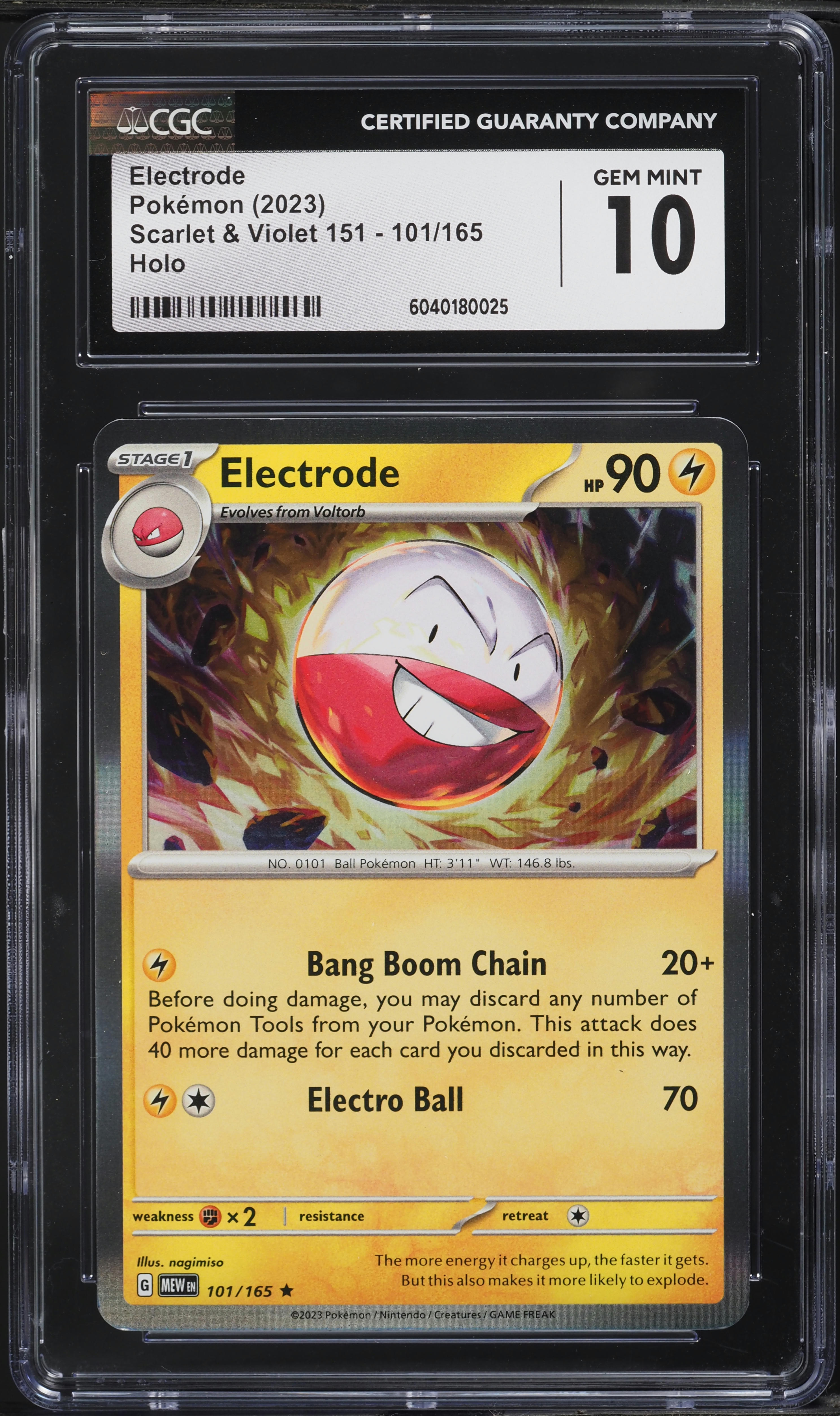 2023 Pokemon Scarlet & Violet 151 Holo Electrode #101 CGC 10 GEM MINT