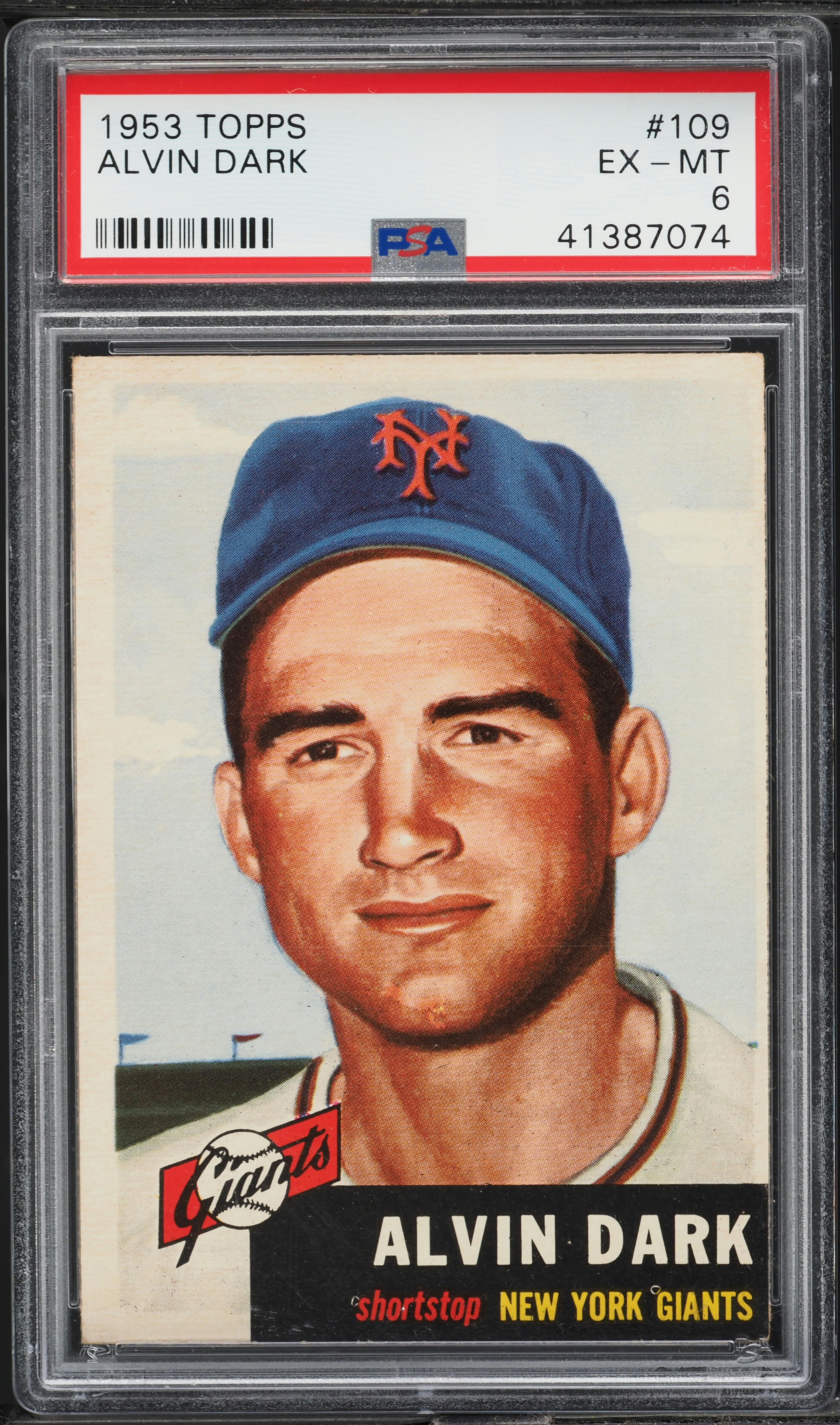 1953 Topps Alvin Dark SHORT PRINT #109 PSA 6 EXMT