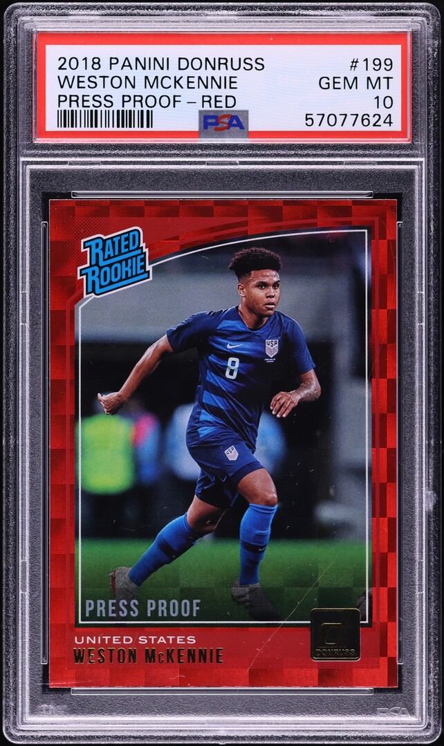2018 Donruss Red Press Proof Weston McKennie ROOKIE #199 PSA 10 GEM MINT