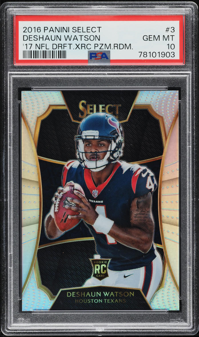 2016 Select '17 XRC Silver Prizm Deshaun Watson ROOKIE #3 PSA 10 GEM MINT