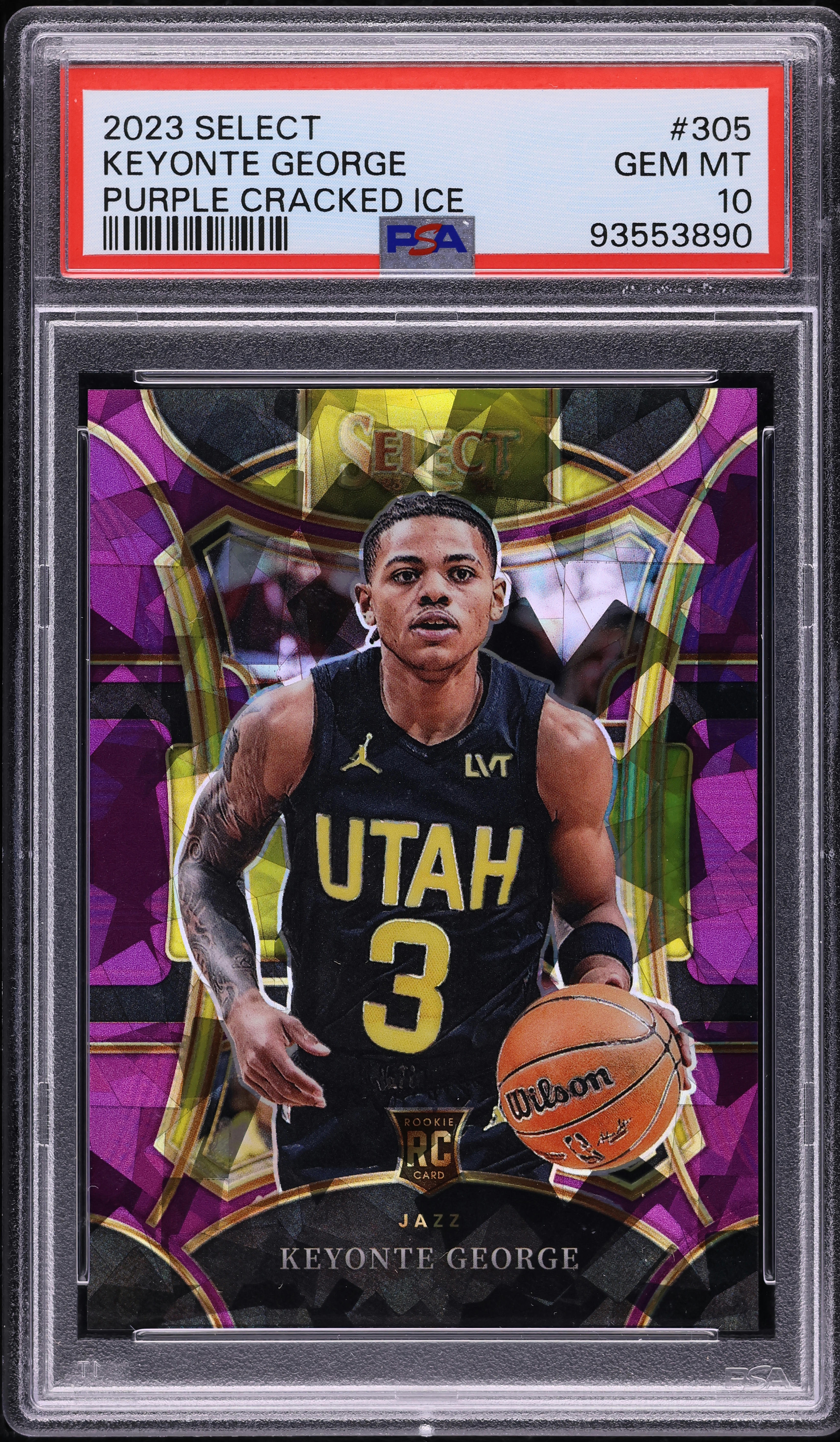 2023 Select Purple Cracked Ice Keyonte George ROOKIE /99 #305 PSA 10 GEM MINT