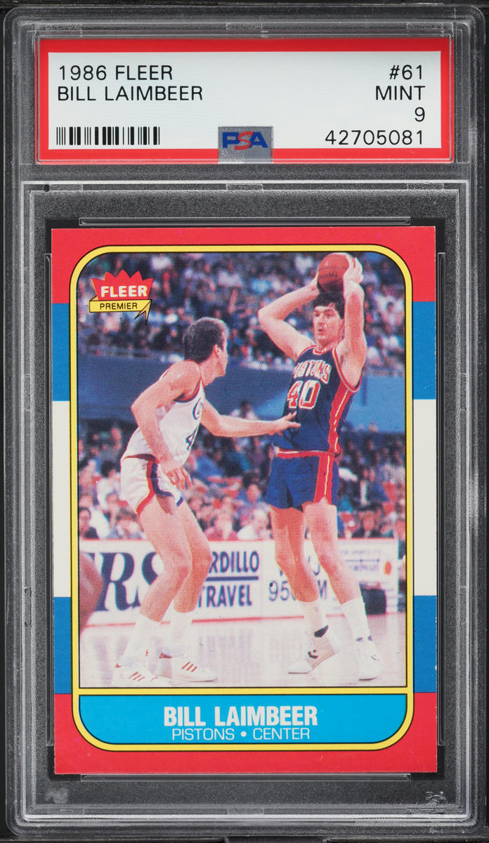 1986 Fleer Basketball Bill Laimbeer #61 PSA 9 MINT