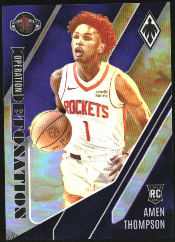 2023-24 Panini Phoenix Operation Detonation Purple #21 Amen Thompson RC /75