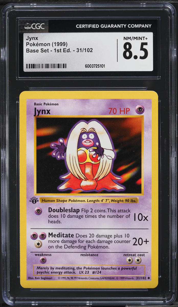 1999 Pokemon Base Set Shadowless 1st Edition Jynx #31 CGC 8.5 NM-MT+