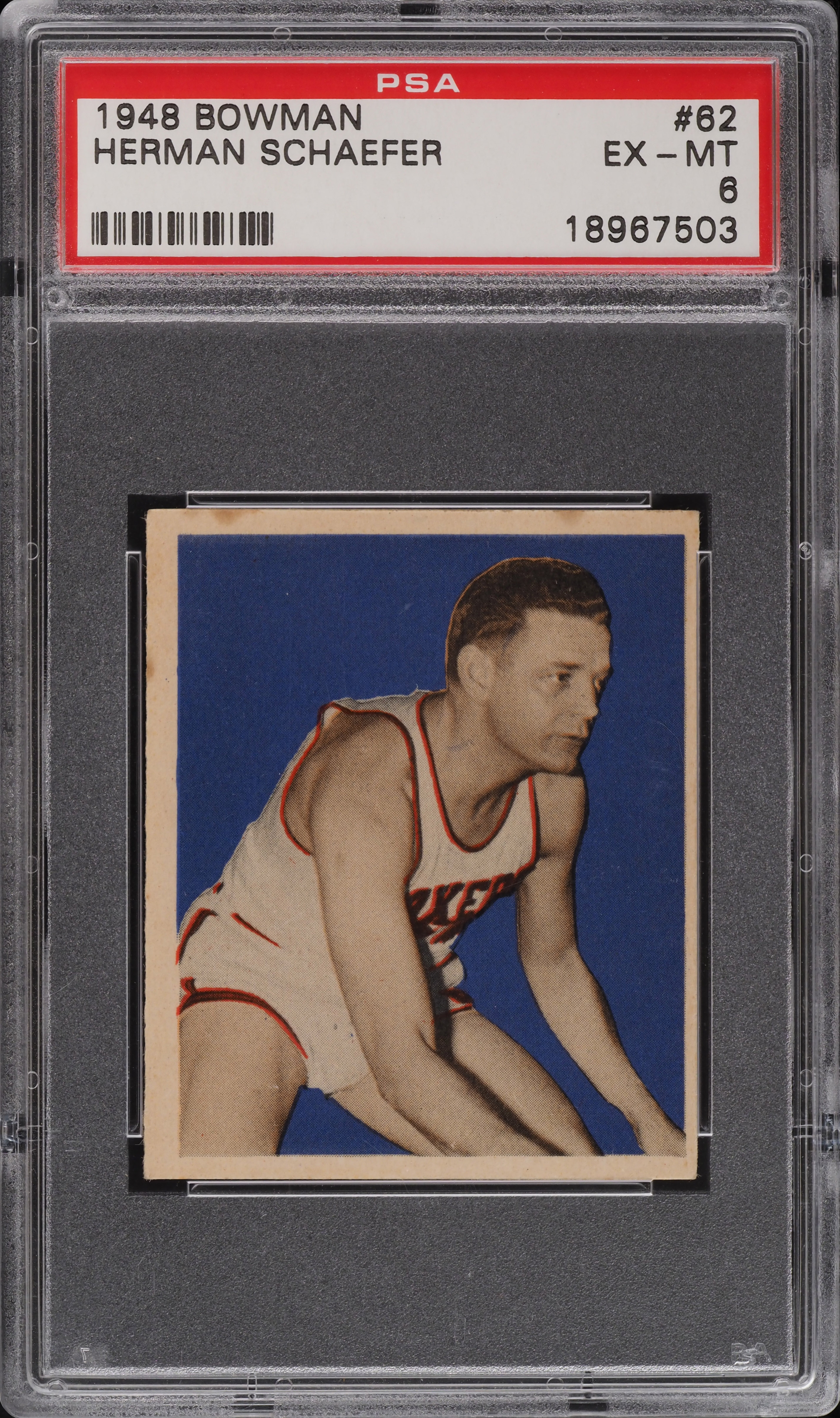 1948 Bowman Basketball Herman Schaefer #62 PSA 6 EXMT