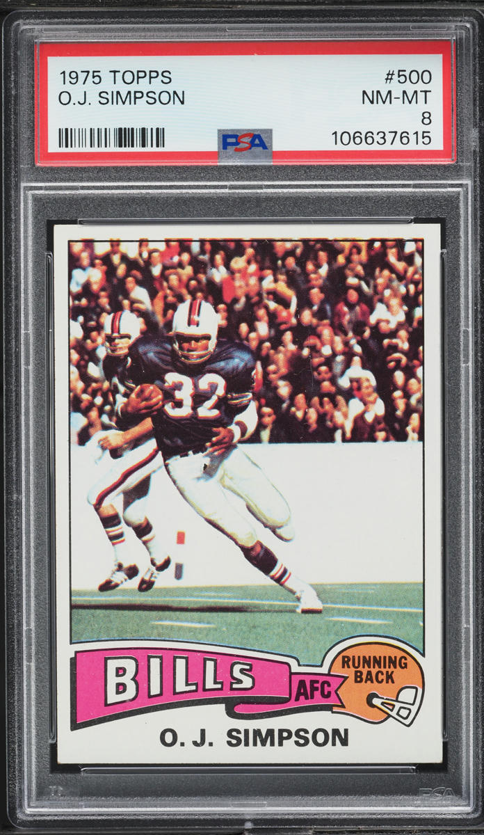 1975 Topps Football O.J. Simpson #500 PSA 8 NM-MT