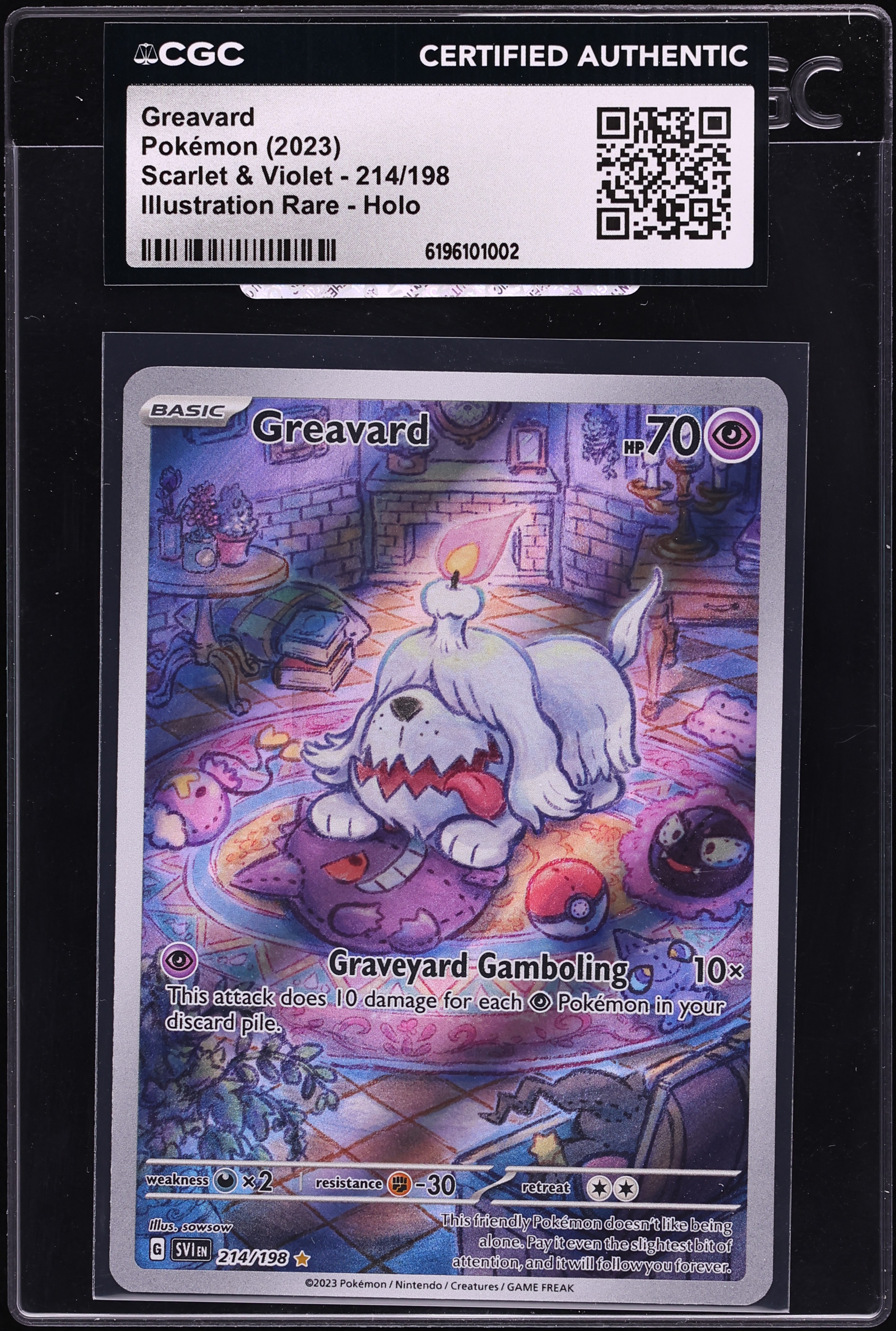 2023 Pokemon Scarlet & Violet IR Greavard #214 CGC AUTH