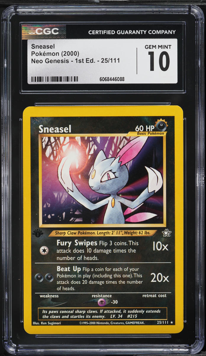 2000 Pokemon Neo Genesis 1st Edition Sneasel #25 CGC 10 GEM MINT