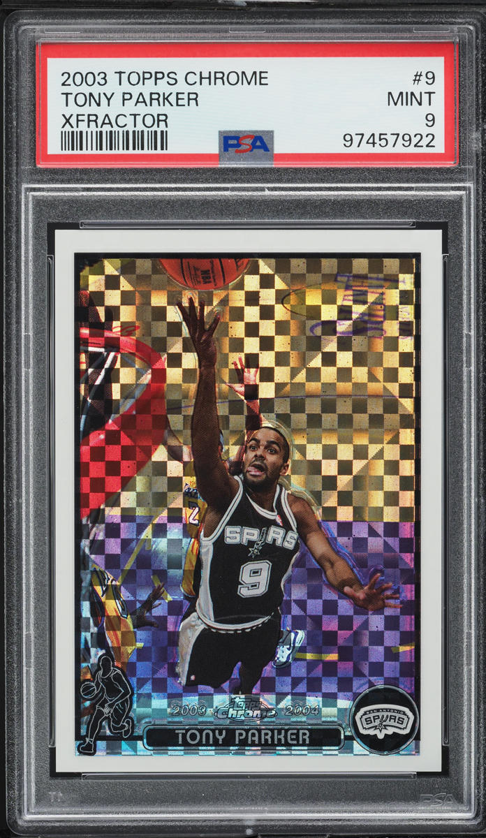 2003 Topps Chrome Xfractor Tony Parker /220 #9 PSA 9 MINT