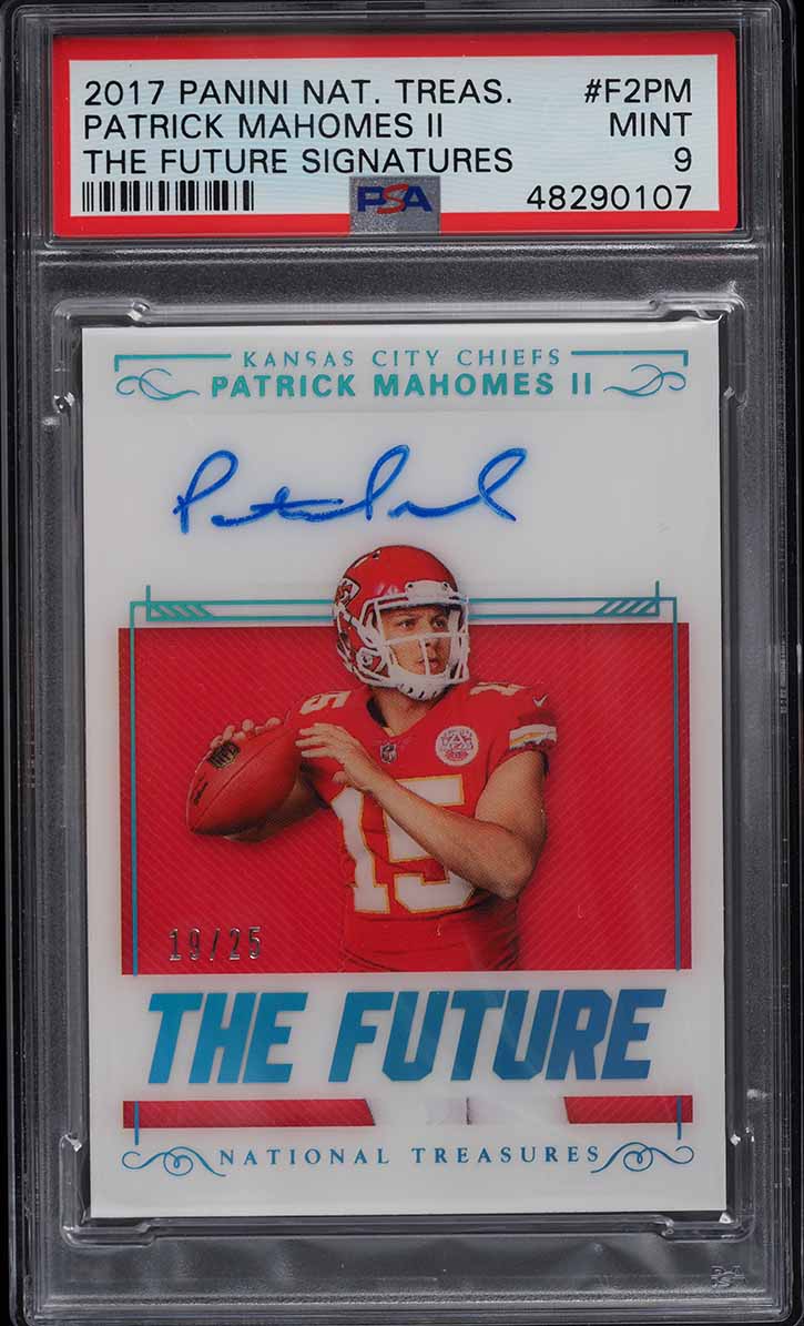 2017 National Treasures The Future Patrick Mahomes II ROOKIE RC AUTO /25 PSA 9