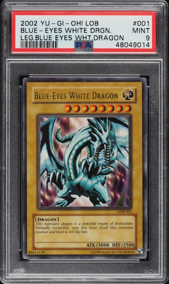 2002 Yu-Gi-Oh! Legend Of Blue Eyes Blue-Eyes White Dragon #LOB-001 PSA 9 MINT