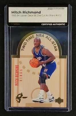 1993 Upper Deck SE Die Cut All-Stars Mitch Richmond #W12 MBA AUTH