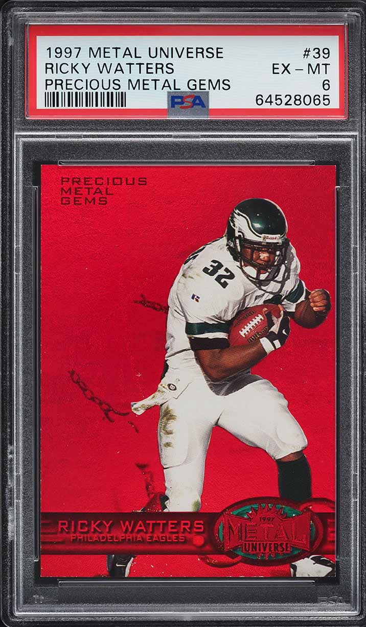 1997 Metal Universe Precious Metal Gems PMG Red Ricky Watters /150 #39 PSA 6