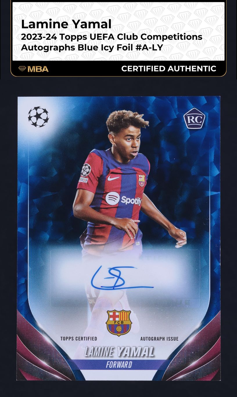 2023 Topps UEFA Competitions Blue Icy Foil Lamine Yamal ROOKIE AUTO /99 #A-LY MBA AUTH