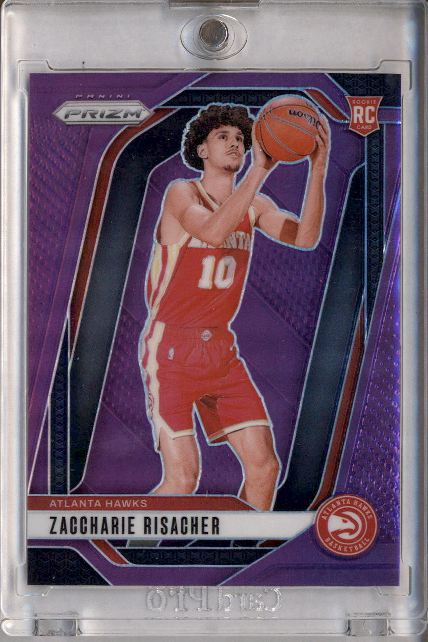2024-25 Panini Prizm Prizms Purple #265 Zaccharie Risacher RC Rookie /99