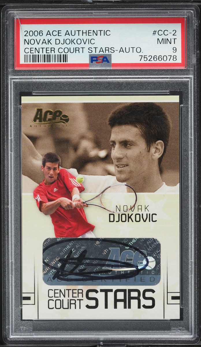2006 Ace Authentic Center Court Stars Novak Djokovic ROOKIE AUTO PSA 9 MINT