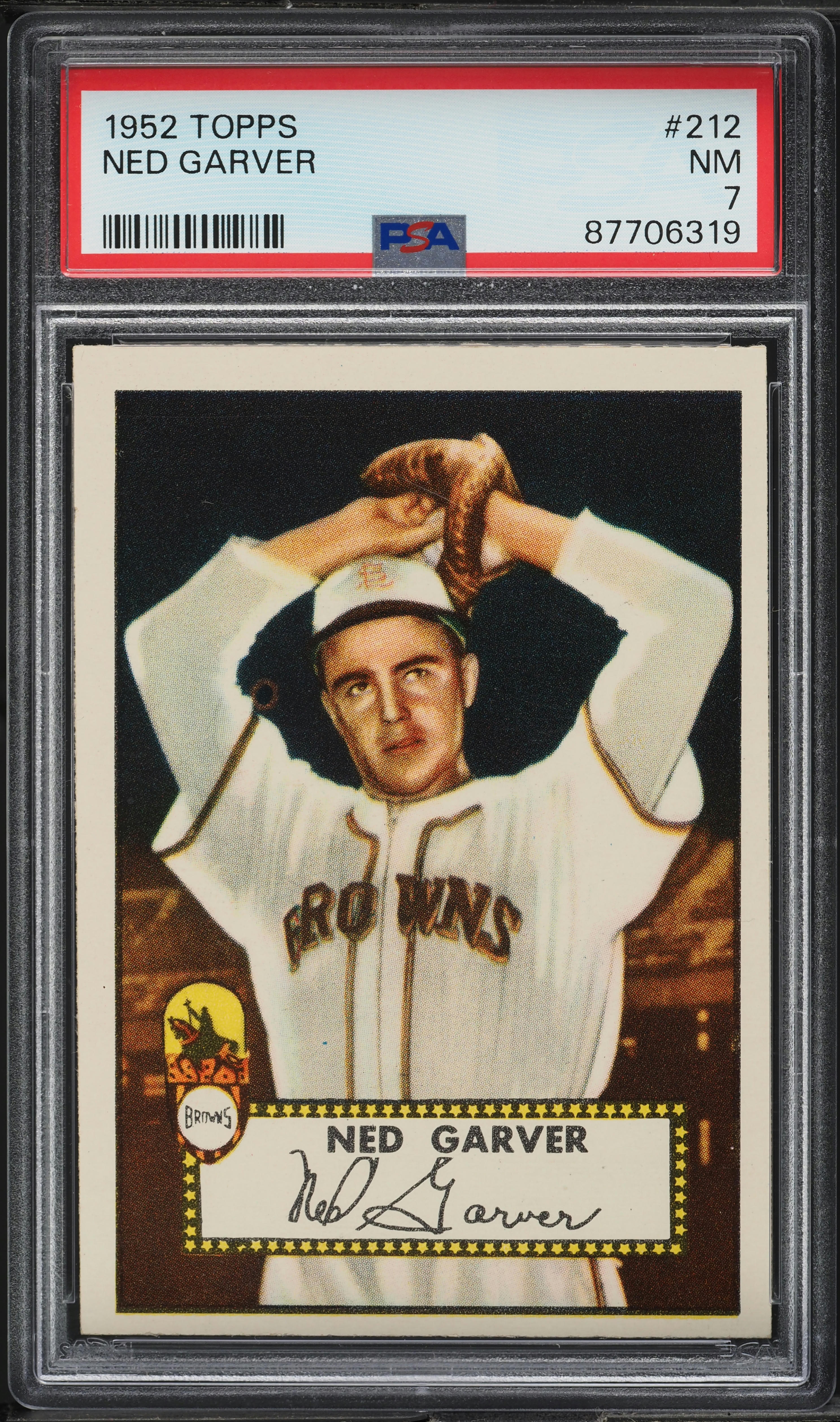 1952 Topps Ned Garver #212 PSA 7 NRMT