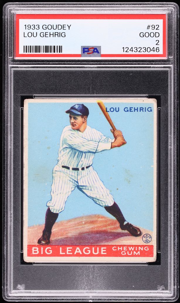 1933 Goudey Lou Gehrig #92 PSA 2 GD