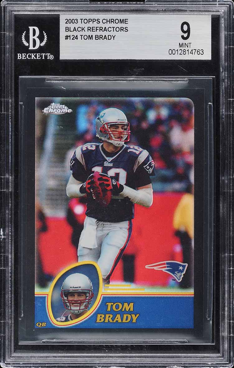 2003 Topps Chrome Black Refractor Tom Brady /599 #124 BGS 9 MINT
