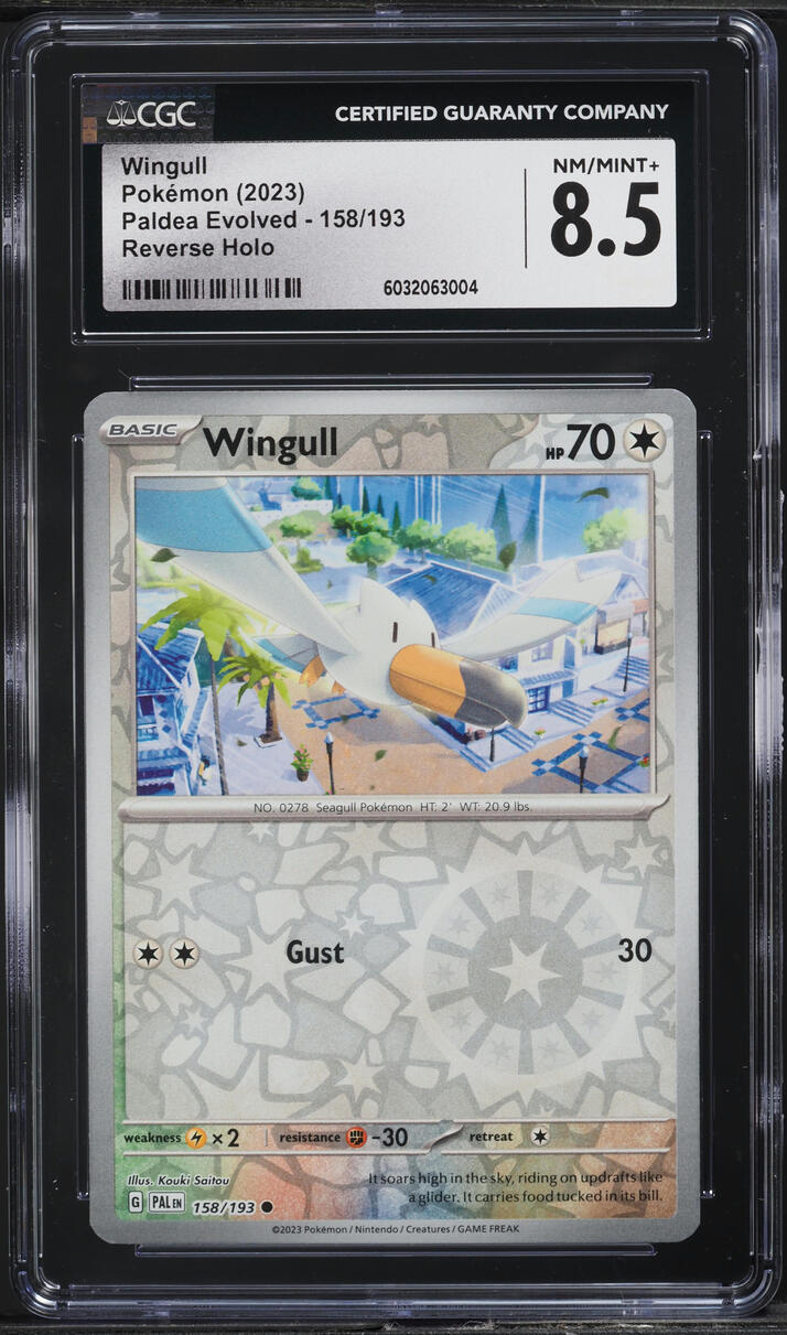 2023 Pokemon SV Paldea Evolved Reverse Holo Wingull #158 CGC 8.5 NM-MT+