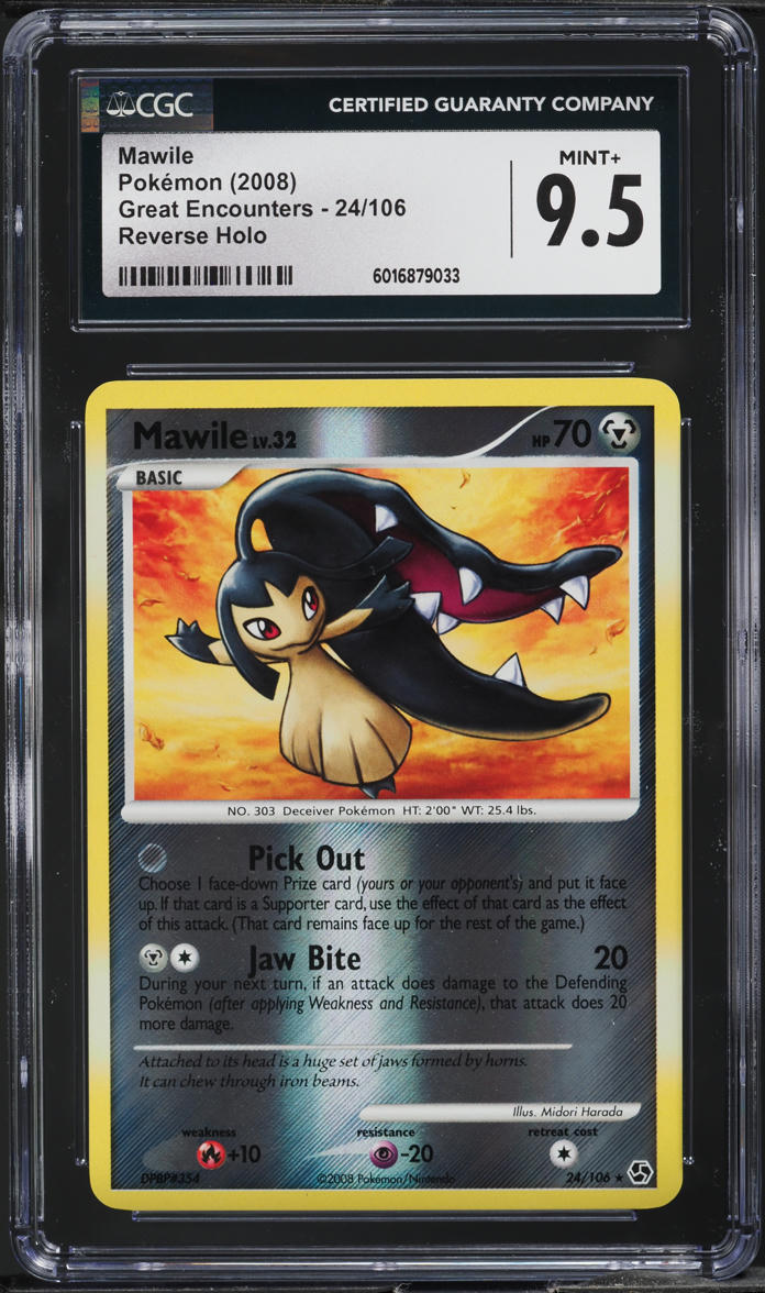 2008 Pokemon DP Great Encounters Reverse Holo Mawile #24 CGC 9.5 MINT+