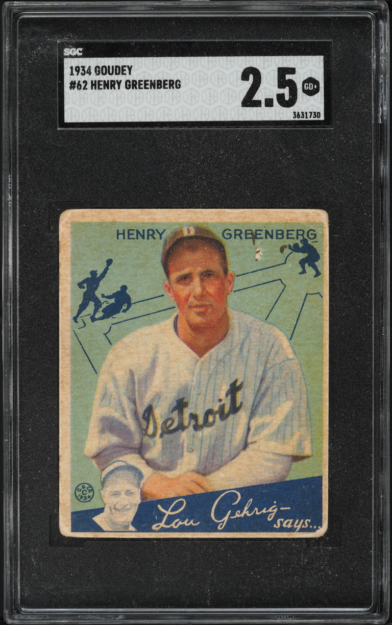 1934 Goudey Hank Greenberg #62 SGC 2.5 GD+