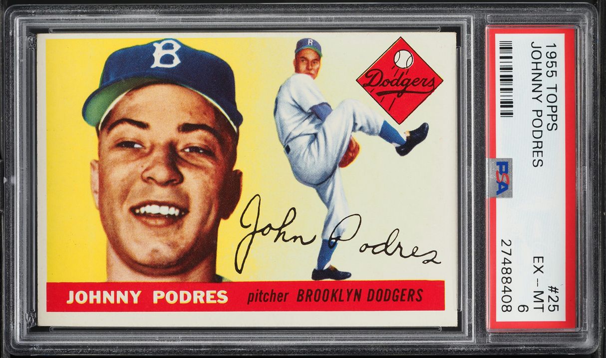 1955 Topps Johnny Podres #25 PSA 6 EXMT