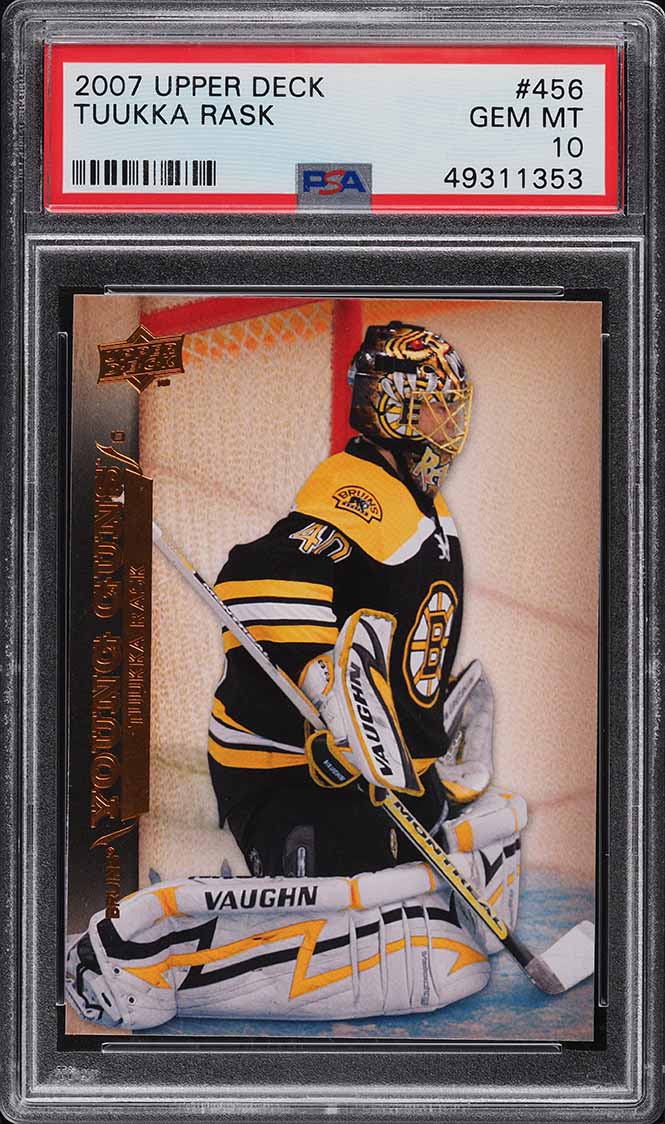 2007 Upper Deck Young Guns Tuukka Rask ROOKIE #456 PSA 10 GEM MINT
