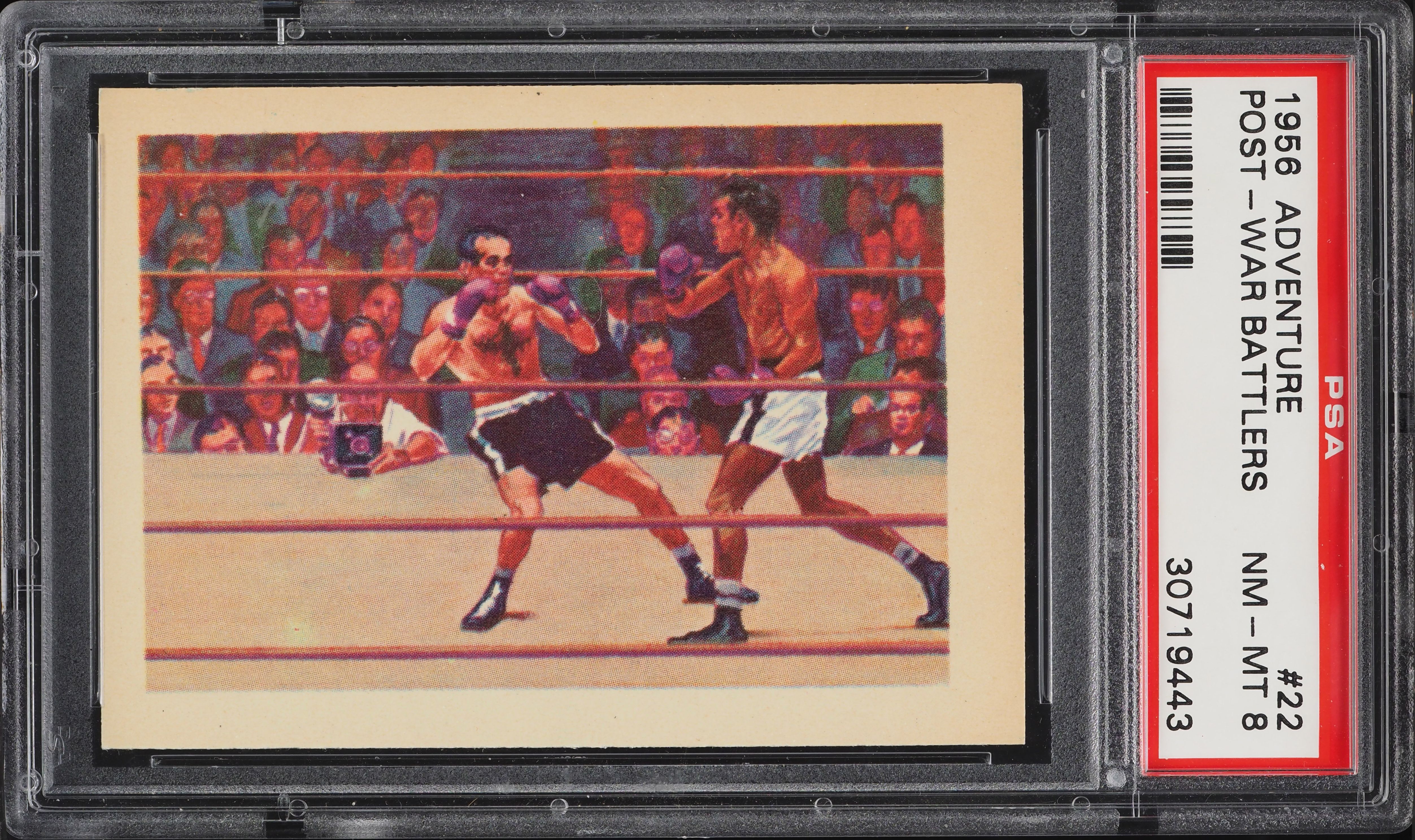 1956 Gum Inc. Adventure Boxing Sugar Ray Robinson & Bobo Olsen #22 PSA 8 NM-MT