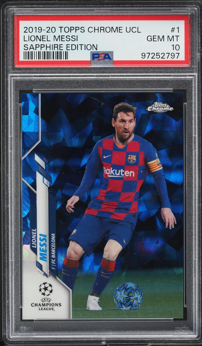 2019 Topps Chrome UEFA Sapphire Edition Lionel Messi #1 PSA 10 GEM MINT