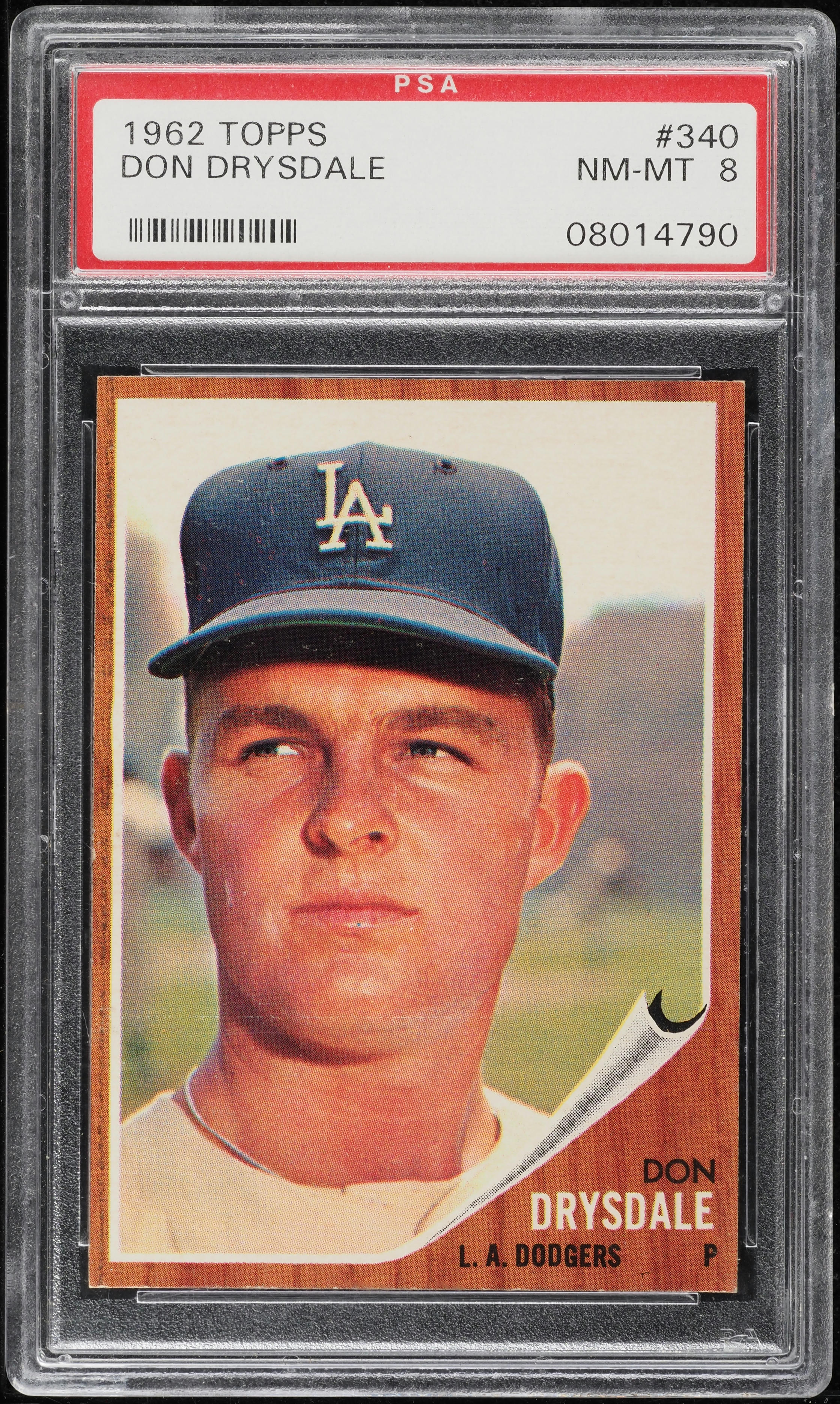 1962 Topps Don Drysdale #340 PSA 8 NM-MT