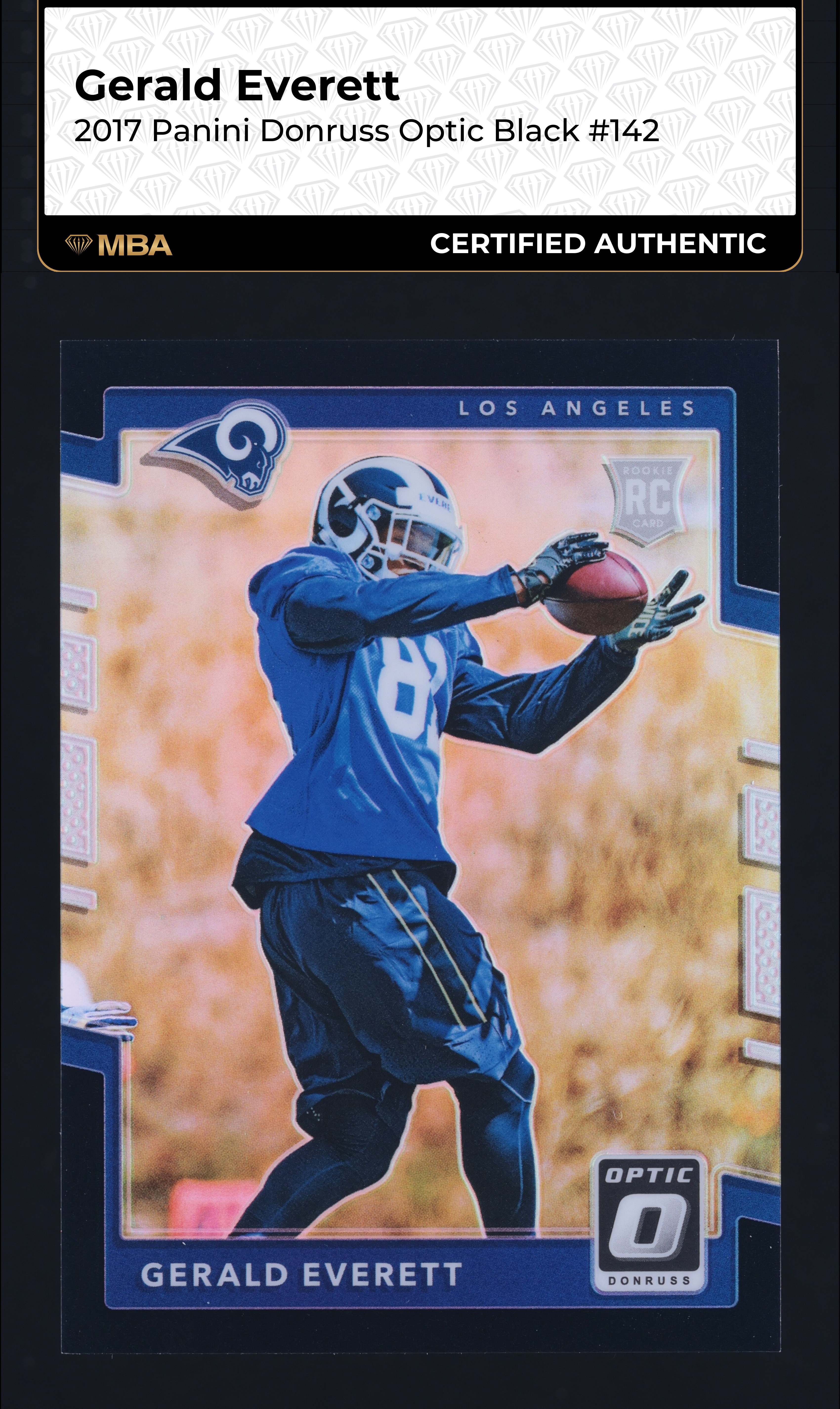 2017 Donruss Optic Black Gerald Everett ROOKIE 1/25 #142 MBA AUTH