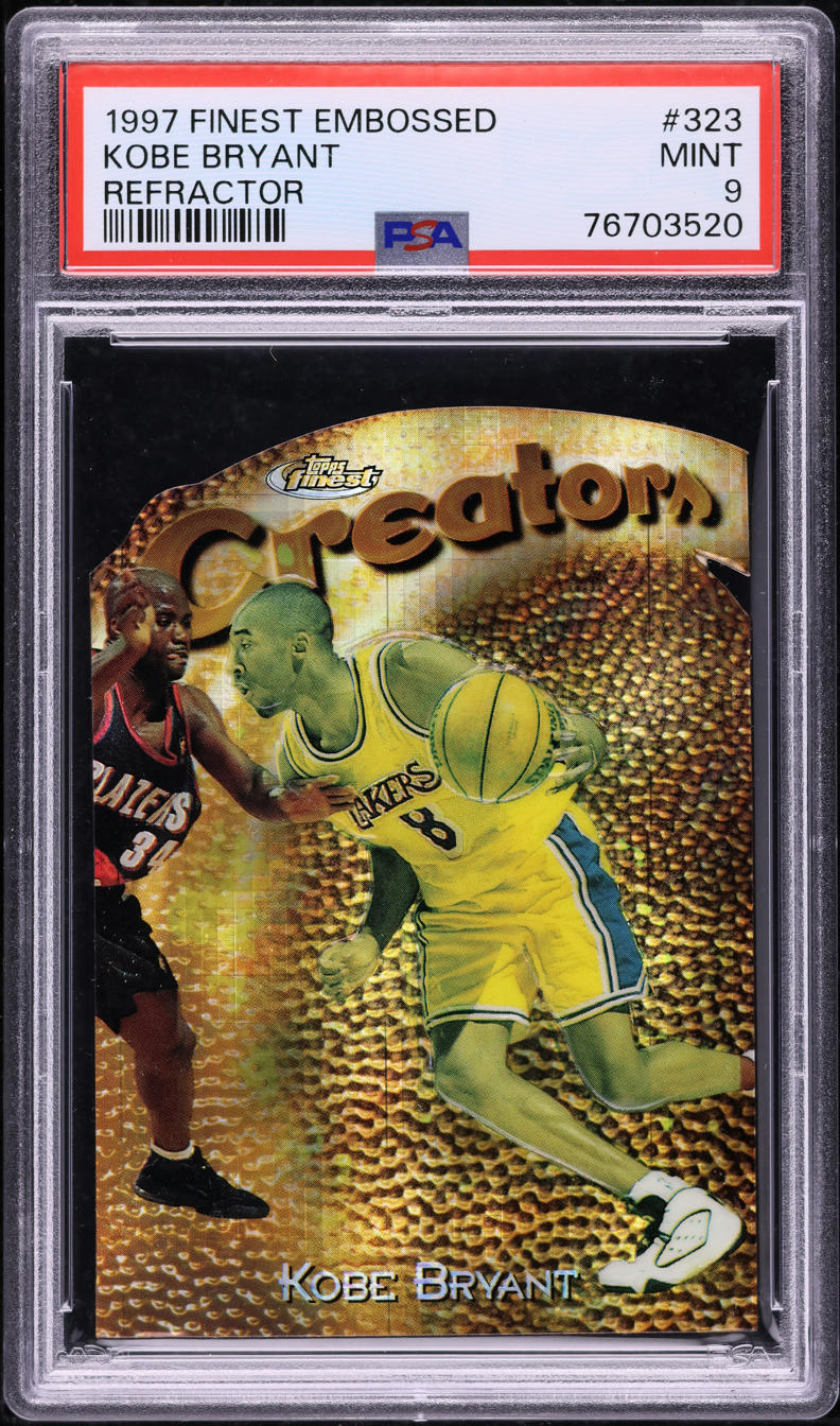 1997 Finest Embossed Refractor Die-Cut Kobe Bryant /74 #323 PSA 9 MINT