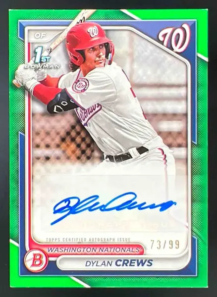 2024 Bowman Autographs Green #PPRA-DC Dylan Crews RC Auto /99