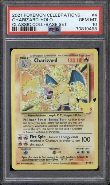 2021 Pokemon Sword Shield Celebrations Classic Collection #4 Charizard PSA 10
