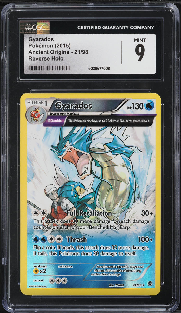 2015 Pokemon XY Ancient Origins Reverse Holo Gyarados #21 CGC 9 MINT