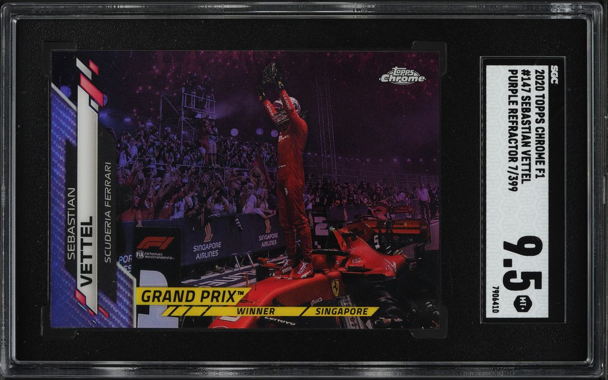 2020 Topps Chrome F1 Purple Refractor Sebastian Vettel /399 #147 SGC 9.5 MINT+