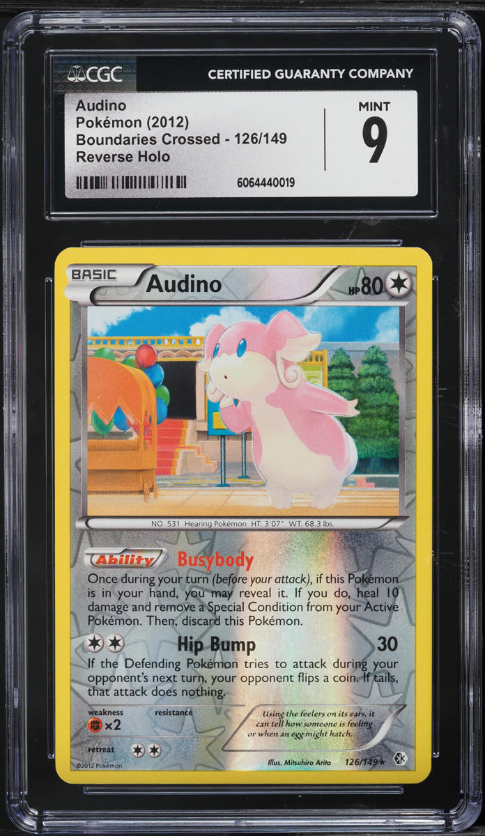 2012 Pokemon BW Boundaries Crossed Reverse Holo Audino #126 CGC 9 MINT