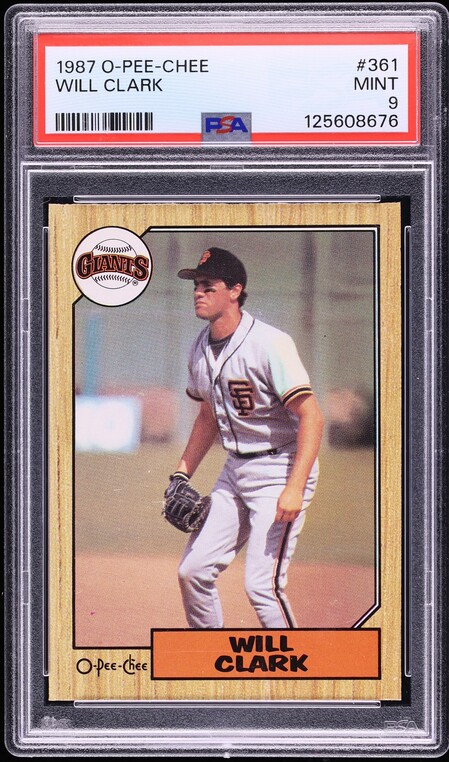 1987 O-Pee-Chee Will Clark ROOKIE #361 PSA 9 MINT