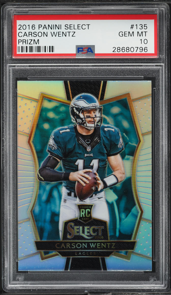 2016 Select Silver Prizm Carson Wentz ROOKIE #135 PSA 10 GEM MINT