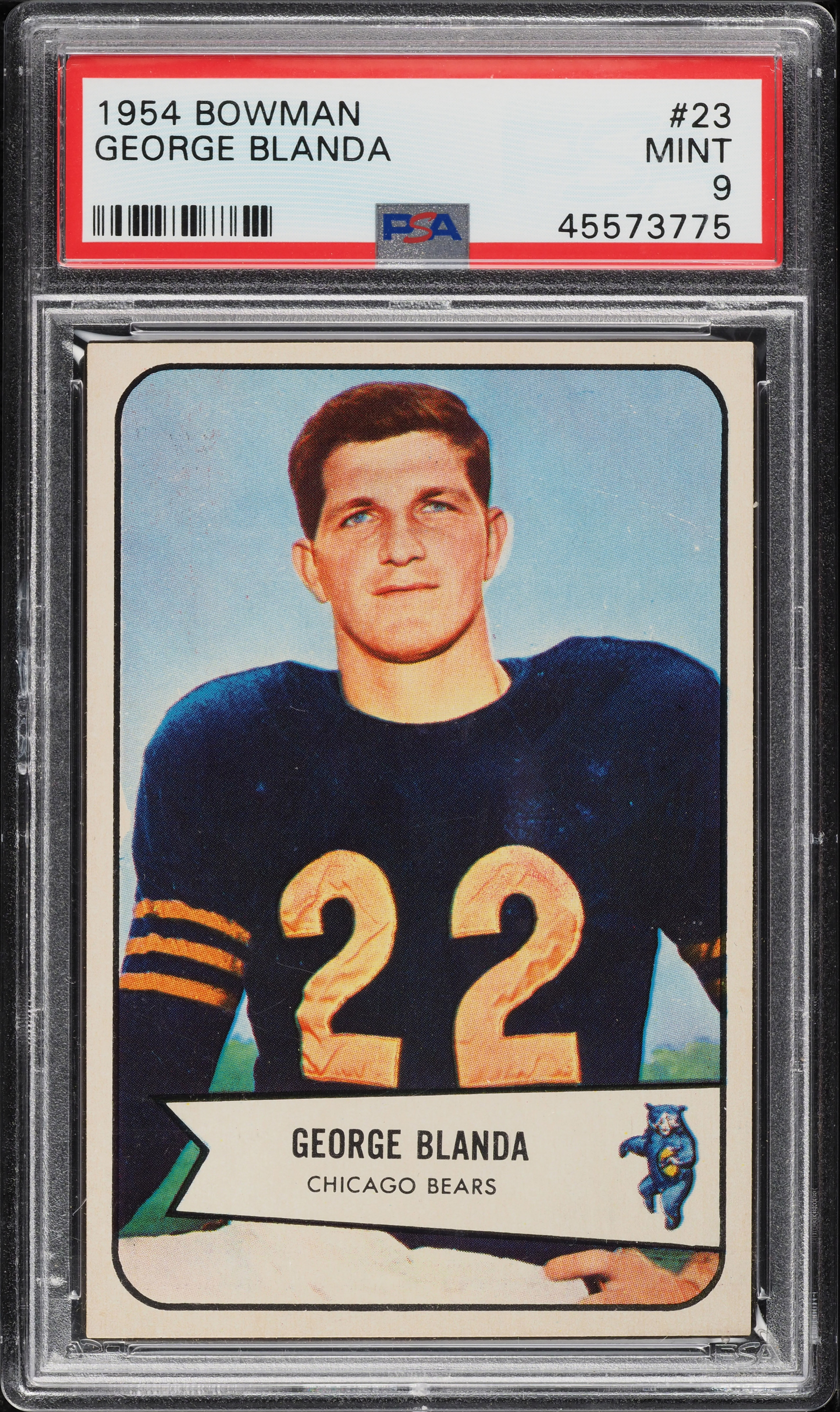 1954 Bowman Football George Blanda ROOKIE #23 PSA 9 MINT