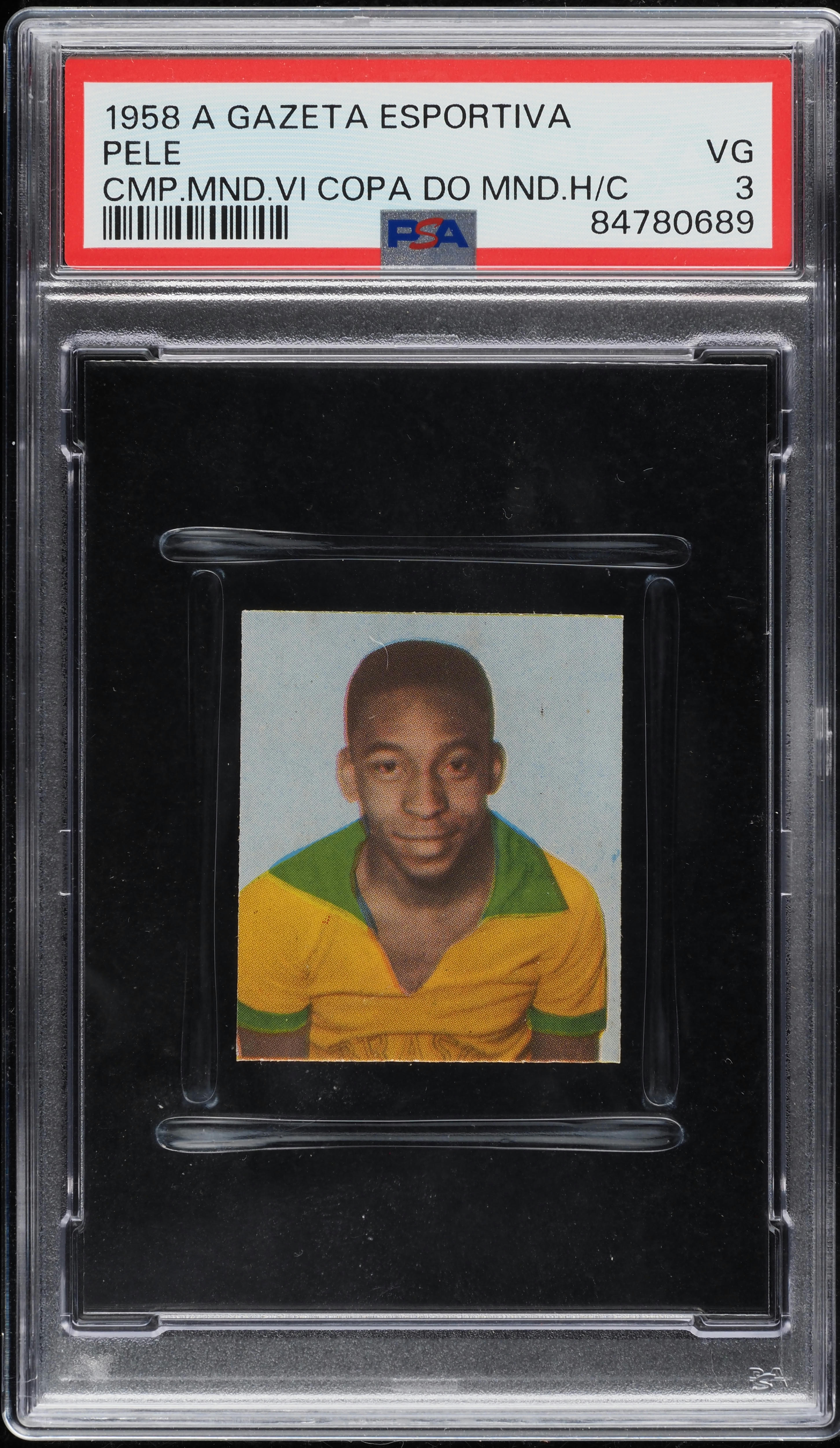 1958 A Gazeta Esportiva Campeao Mundial Vi Copa Do Mundo Pele ROOKIE PSA 3 VG