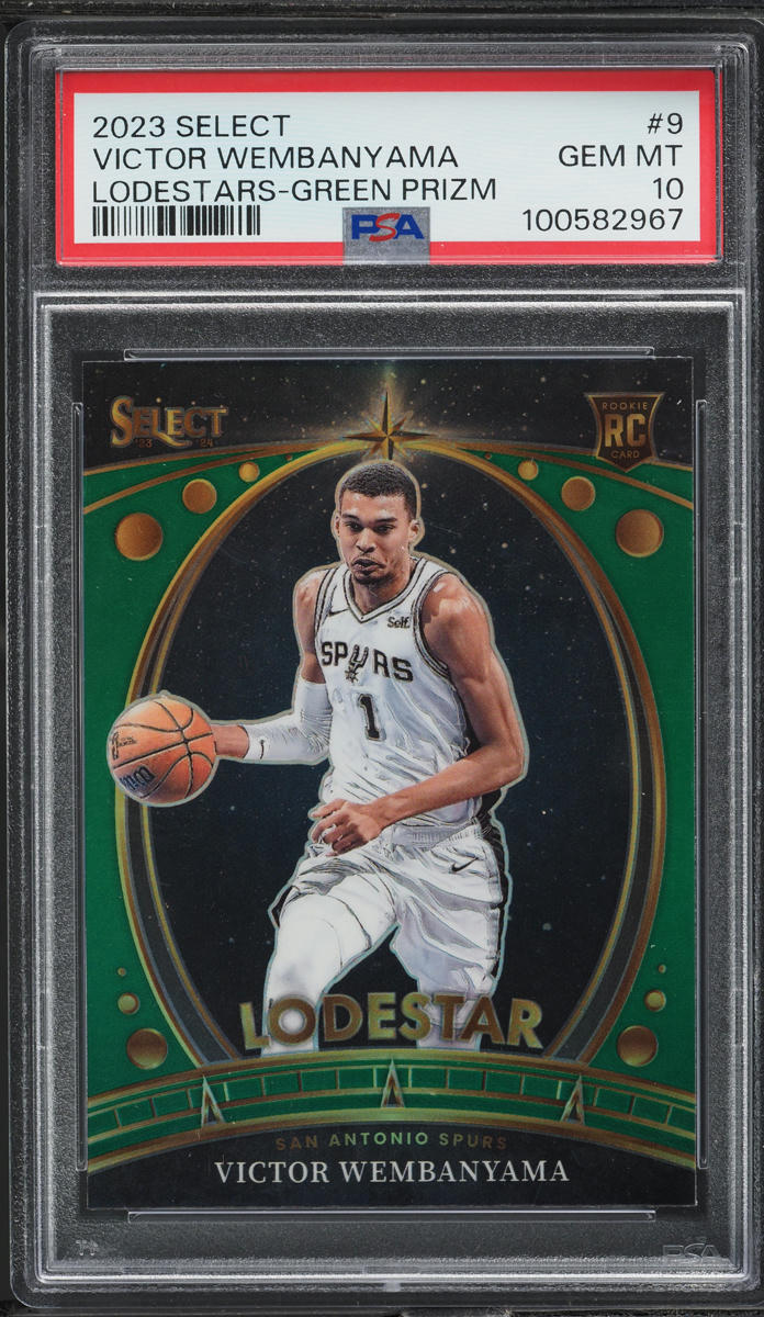 2023 Select Lodestars Green Prizm Victor Wembanyama ROOKIE #9 PSA 10 GEM MINT
