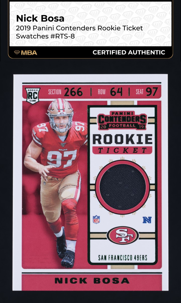 Nick Bosa #RTS-8 2019 Panini Contenders Football Rookie Ticket