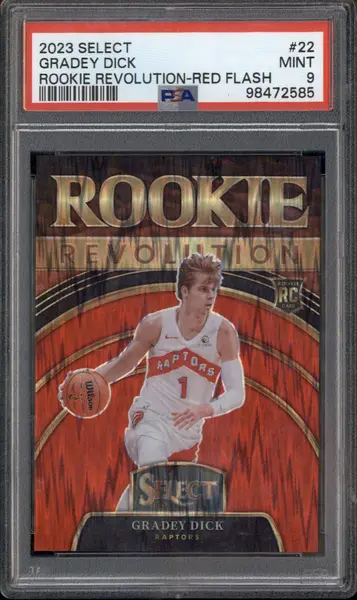 2023-24 Select Rookie Revolution Red Flash Prizms #22 Gradey Dick RC /99 PSA 9