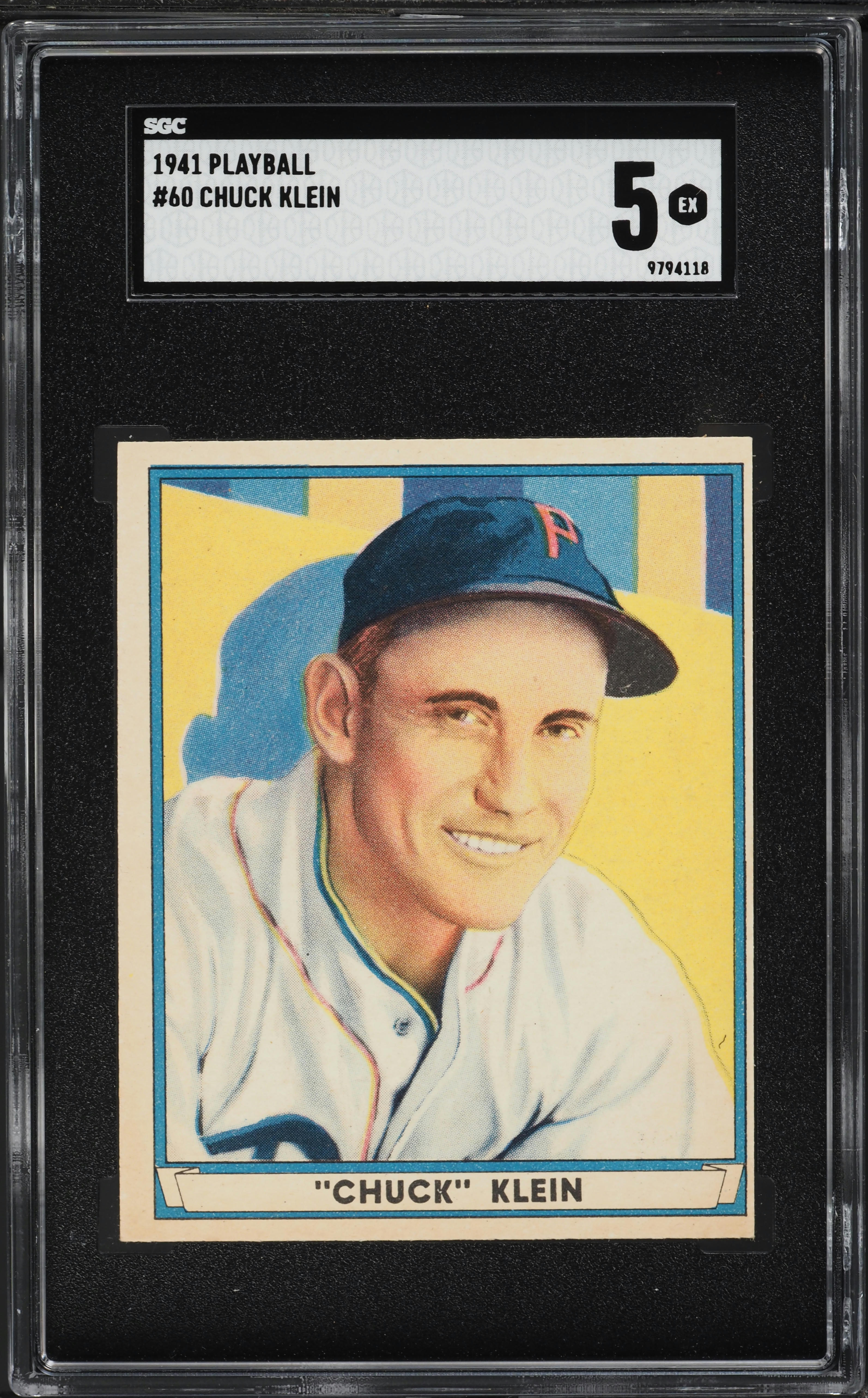 1941 Play Ball Chuck Klein #60 SGC 5 EX