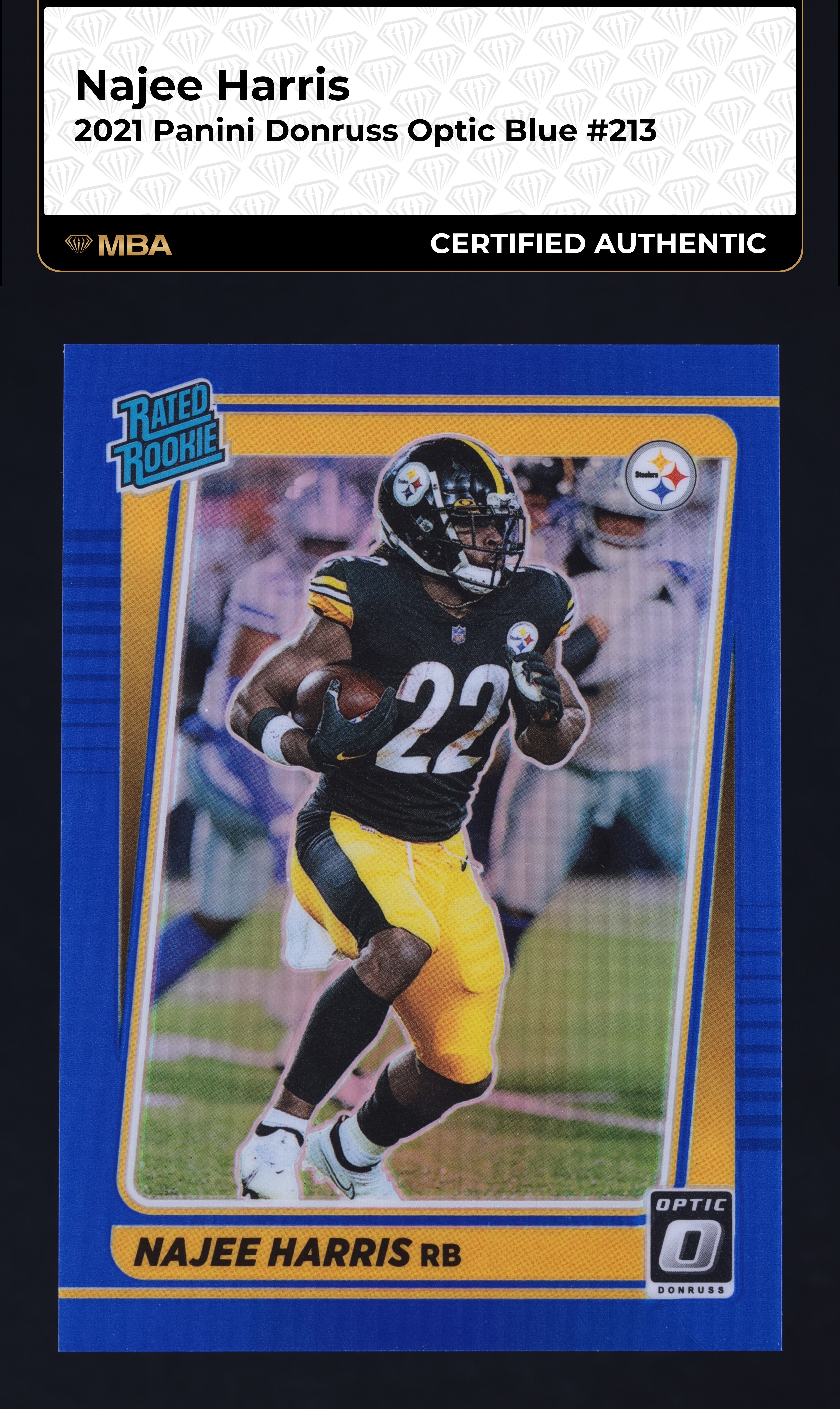 2021 Donruss Optic Blue Najee Harris ROOKIE /179 #213 MBA AUTH