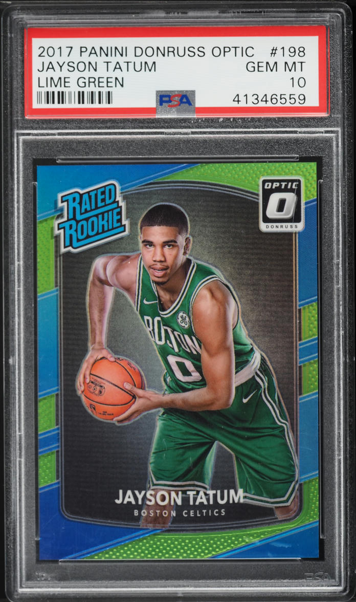 2017 Donruss Optic Lime Green Jayson Tatum ROOKIE /175 #198 PSA 10 GEM MINT