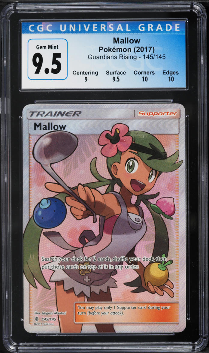 2017 Pokemon Sun & Moon Guardians Rising Full Art Mallow #145 CGC 9.5 GEM MINT